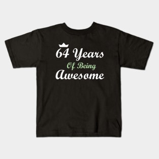 64 Years Of Being Awesome Kids T-Shirt